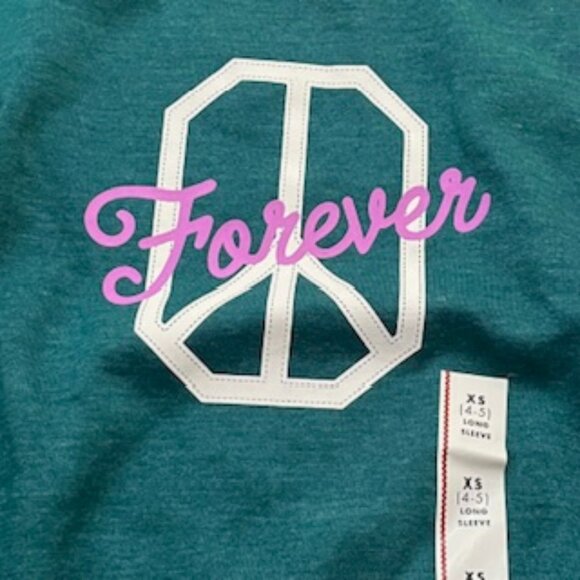 NEW Cat & Jack Forever Peace Sweatshirt Girls Size XSmall (4-5) NWT - Picture 3 of 7